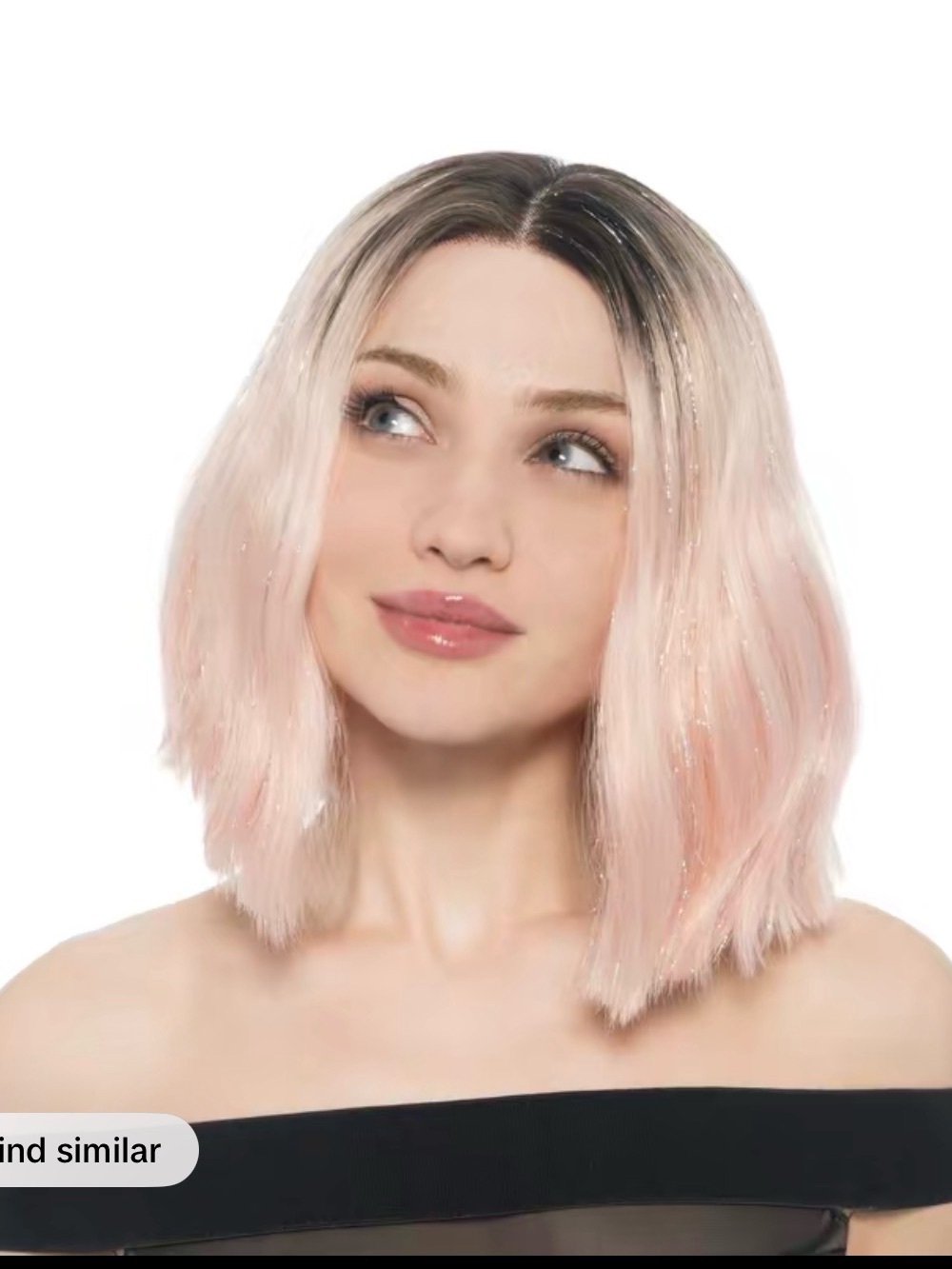 Synthetic Lace Front Bob Wig in Pink Ombre